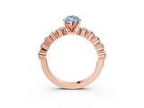 Rose gold Fancy Blue Marquise  Diamond Pavé Band Solitaire with Four-Prong Setting_6