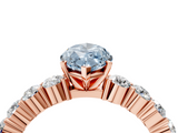 Rose gold Fancy Blue Marquise  Diamond Pavé Band Solitaire with Four-Prong Setting_7