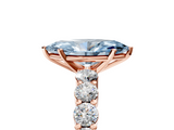 Rose gold Fancy Blue Marquise  Diamond Pavé Band Solitaire with Four-Prong Setting_8