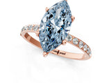 Rose gold Fancy Blue Marquise  Diamond Pavé Band with Six-Prong Setting_28