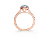 Rose gold Fancy Blue Marquise  Diamond Pave Band with Floral Prong Setting_30