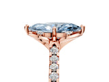 Rose gold Fancy Blue Marquise  Diamond Pave Band with Floral Prong Setting_32