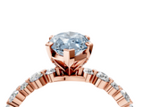 Rose gold Fancy Blue Marquise  Diamond Prong Set Engagement Ring with Pave Band_264