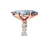 Rose gold Fancy Blue Marquise  Diamond Prong Set Engagement Ring with Pave Band_265