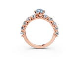 Rose gold Fancy Blue Marquise  Diamond Prong Setting with Side Stones on a Pave Band_139