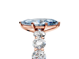 Rose gold Fancy Blue Marquise  Diamond Prong Setting with Side Stones on a Pave Band_141