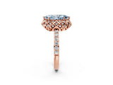 Rose gold Fancy Blue Marquise  Diamond Solitaire Ring with Shared Prong Pavé Band_54
