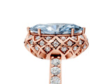 Rose gold Fancy Blue Marquise  Diamond Solitaire Ring with Shared Prong Pavé Band_57