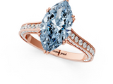 Rose gold Fancy Blue Marquise  Diamond Solitaire with Pave Band and Six-Prong Setting_21