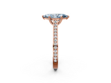 Rose gold Fancy Blue Marquise  Diamond Solitaire with Pave Band and Six-Prong Setting_22