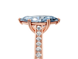 Rose gold Fancy Blue Marquise  Diamond Solitaire with Pave Band and Six-Prong Setting_25