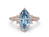 Rose gold Fancy Blue Marquise  Diamond Three-Stone Pave Band with Four-Prong Setting_20