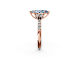 Rose gold Fancy Blue Marquise  Diamond Three-Stone Pave Band with Four-Prong Setting_22