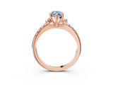 Rose gold Fancy Blue Marquise  Diamond Three-Stone Pave Band with Four-Prong Setting_23