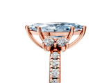 Rose gold Fancy Blue Marquise  Diamond Three-Stone Pave Band with Four-Prong Setting_25