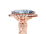 Rose gold Fancy Blue Marquise  Halo Diamond Engagement Ring with Filigree Band and Four-Prong Setting_86