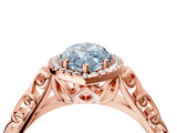 Rose gold Fancy Blue Marquise  Halo Diamond Engagement Ring with Intricate Filigree Band and Four-Prong Setting_41