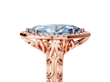 Rose gold Fancy Blue Marquise  Halo Diamond Engagement Ring with Intricate Filigree Band and Four-Prong Setting_42