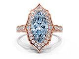 Rose gold Fancy Blue Marquise  Halo Diamond Engagement Ring with Milgrain Band and Four-Prong Setting_53