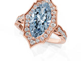Rose gold Fancy Blue Marquise  Halo Diamond Engagement Ring with Milgrain Band and Four-Prong Setting_54