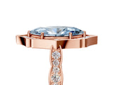 Rose gold Fancy Blue Marquise  Halo Diamond Engagement Ring with Milgrain Band and Four-Prong Setting_58