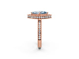 Rose gold Fancy Blue Marquise  Halo Diamond Engagement Ring with Milgrain Pave Band and Four-Prong Setting_40