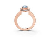 Rose gold Fancy Blue Marquise  Halo Diamond Engagement Ring with Milgrain Pave Band and Four-Prong Setting_41