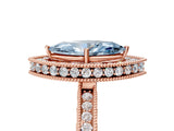 Rose gold Fancy Blue Marquise  Halo Diamond Engagement Ring with Milgrain Pave Band and Four-Prong Setting_43