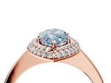 Rose gold Fancy Blue Marquise  Halo Diamond Engagement Ring with Solitaire Band and Four-Prong Setting_23