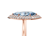 Rose gold Fancy Blue Marquise  Halo Diamond Engagement Ring with Solitaire Band and Four-Prong Setting_24