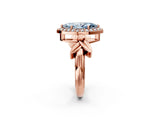 Rose gold Fancy Blue Marquise  Halo Diamond Floral Band with Four-Prong Setting_57