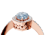 Rose gold Fancy Blue Marquise  Halo Diamond Pavé Band Ring with Prong Setting_23