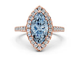 Rose gold Fancy Blue Marquise  Halo Diamond Pavé Solitaire Ring_39