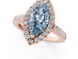Rose gold Fancy Blue Marquise  Halo Diamond Pavé Solitaire Ring_40