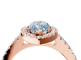 Rose gold Fancy Blue Marquise  Halo Diamond Pavé Solitaire Ring_43