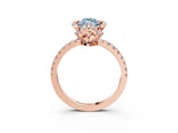 Rose gold Fancy Blue Marquise  Halo Diamond Pave Band Ring with Four-Prong Setting_18