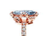 Rose gold Fancy Blue Marquise  Halo Diamond Pave Band Ring with Four-Prong Setting_20