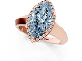 Rose gold Fancy Blue Marquise  Halo Diamond Ring with Cathedral Band and Four-Prong Setting_50