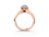 Rose gold Fancy Blue Marquise  Halo Diamond Ring with Cathedral Band and Four-Prong Setting_52