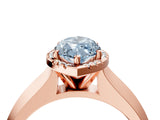 Rose gold Fancy Blue Marquise  Halo Diamond Ring with Cathedral Band and Four-Prong Setting_53