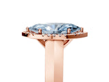 Rose gold Fancy Blue Marquise  Halo Diamond Ring with Cathedral Band and Four-Prong Setting_54