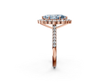 Rose gold Fancy Blue Marquise  Halo Diamond Ring with Pavé Band and Prong Setting_39