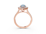 Rose gold Fancy Blue Marquise  Halo Diamond Ring with Pavé Band and Prong Setting_40