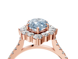 Rose gold Fancy Blue Marquise  Halo Diamond Ring with Pavé Band and Prong Setting_41
