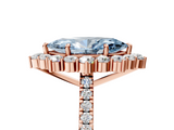 Rose gold Fancy Blue Marquise  Halo Diamond Ring with Pavé Band and Prong Setting_42