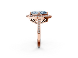 Rose gold Fancy Blue Marquise  Halo Diamond Ring with Split Shank and Four-Prong Setting_47