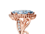 Rose gold Fancy Blue Marquise  Halo Diamond Ring with Vintage Split Shank and Four-Prong Setting_25