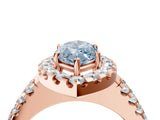 Rose gold Fancy Blue Marquise  Halo Diamond Split Shank Engagement Ring with Prong Setting_55