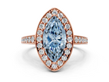 Rose gold Fancy Blue Marquise  Halo Pavé Diamond Engagement Ring with Bezel Setting_20