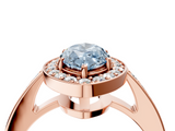 Rose gold Fancy Blue Marquise  Halo Pavé Diamond Engagement Ring with Bezel Setting_24